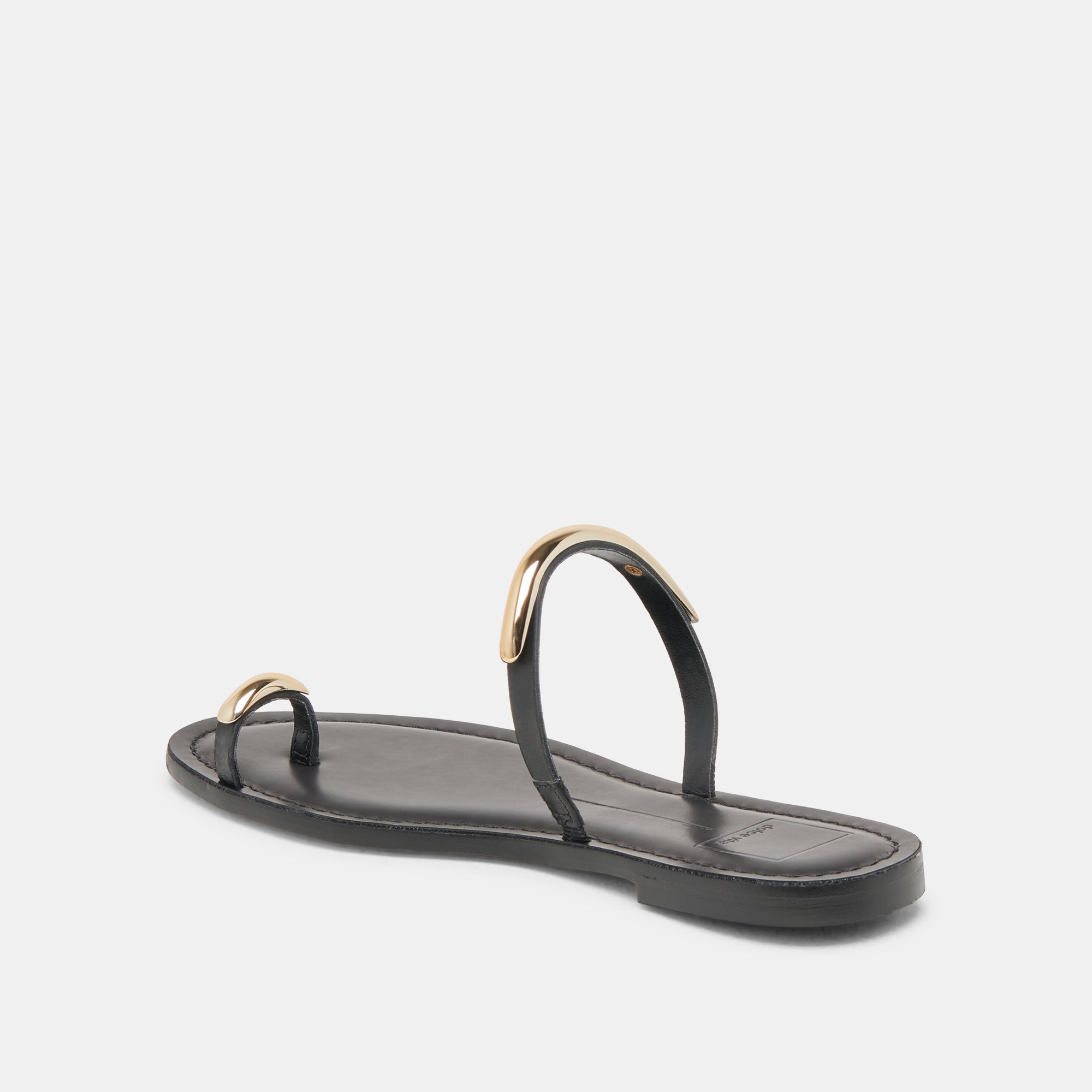 WINK SANDALS BLACK LEATHER - re:vita