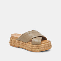 WESLEE SANDALS OLIVE LEATHER - re:vita