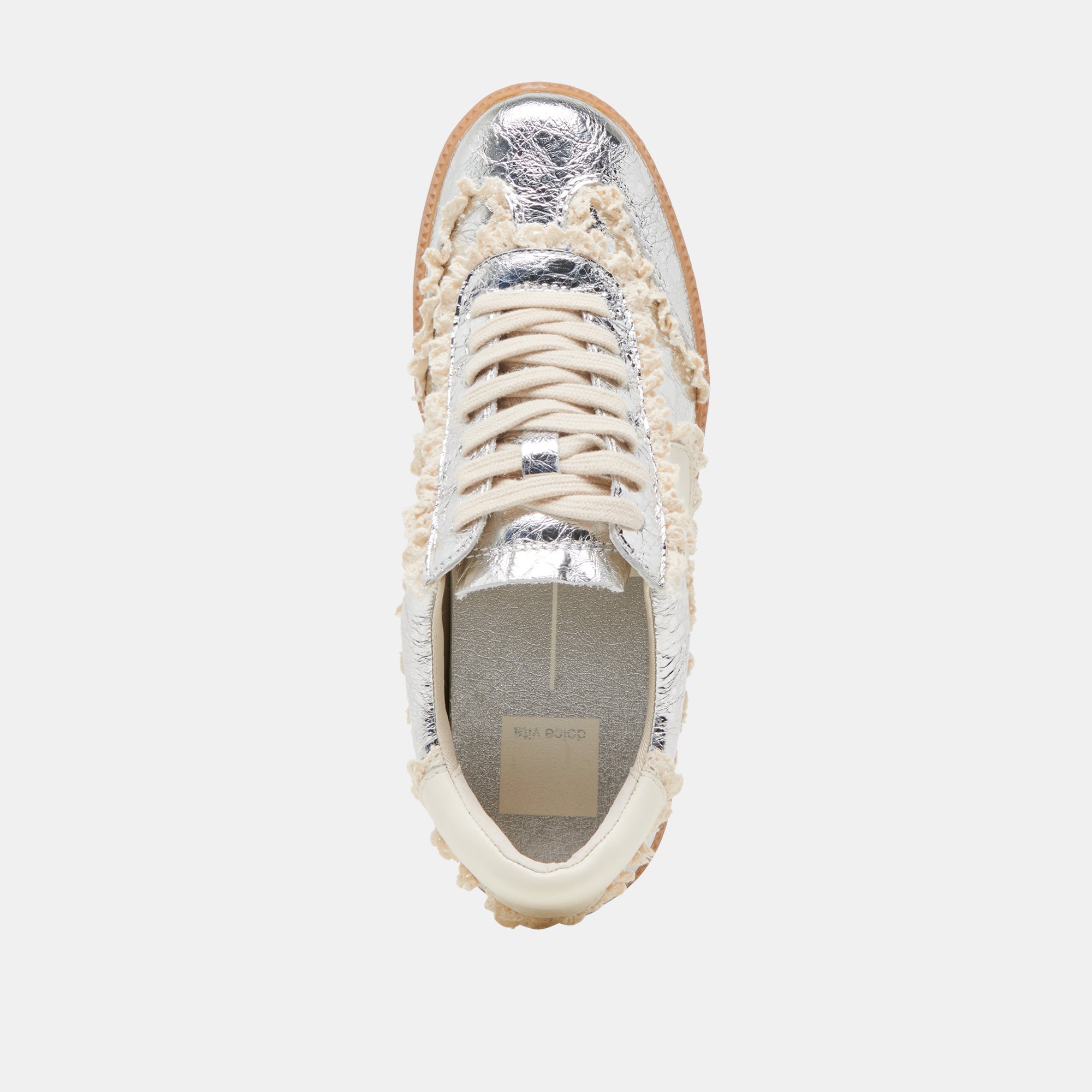 NOTICE LACE SNEAKERS SILVER DISTRESSED LEATHER - re:vita