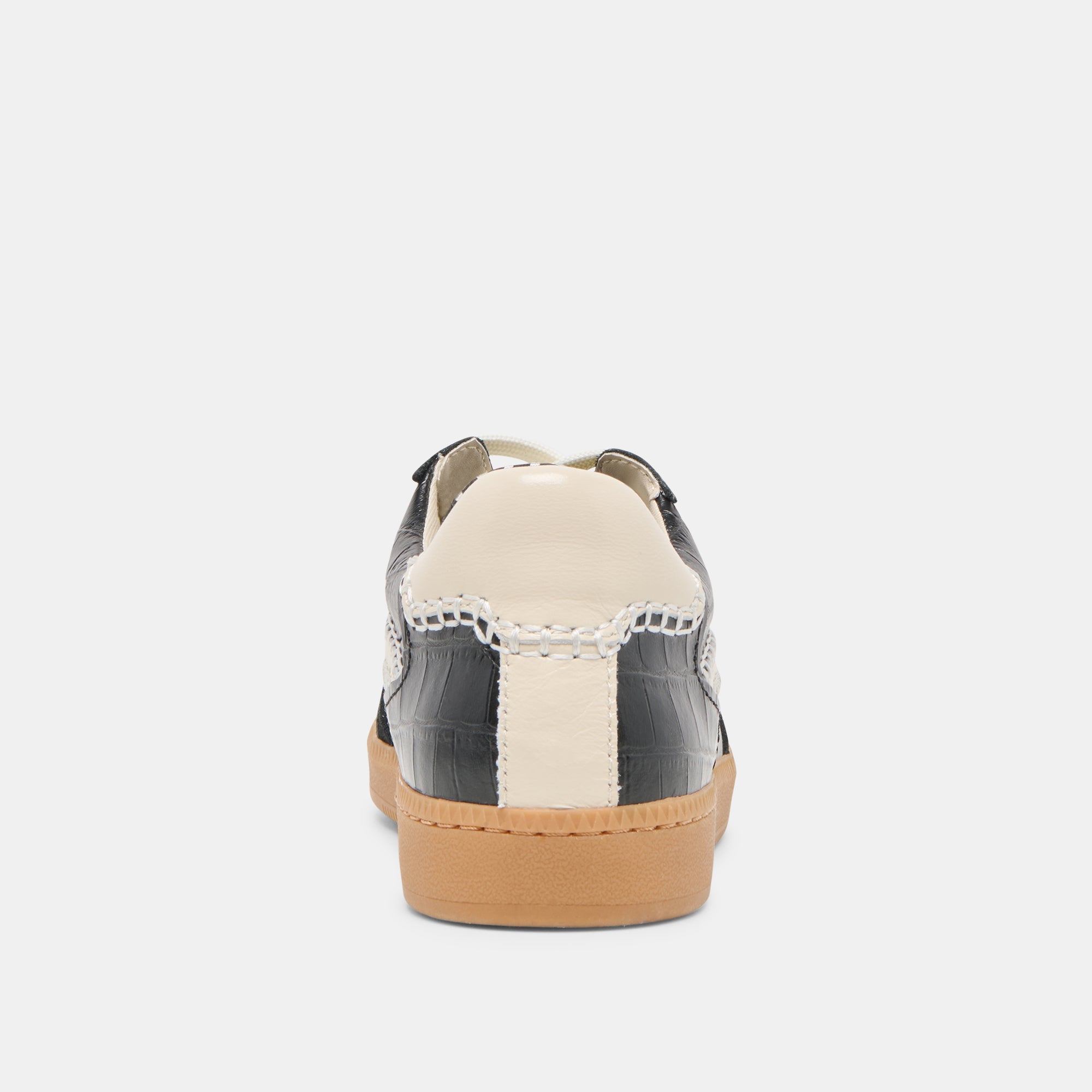 NOTICE STITCH SNEAKERS NOIR CROCO EMBOSSED LEATHER - re:vita
