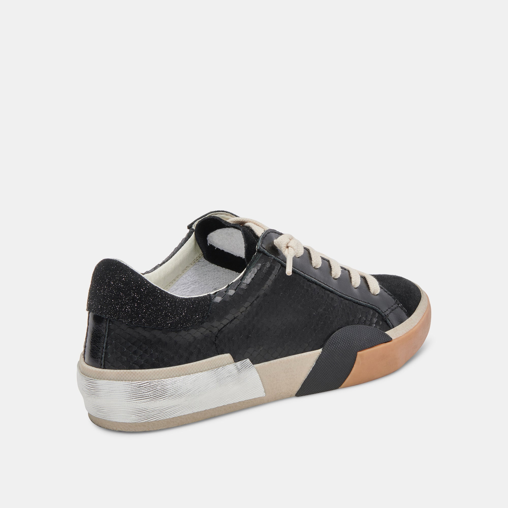 ZINA SNEAKERS ONYX EMBOSSED LEATHER - re:vita