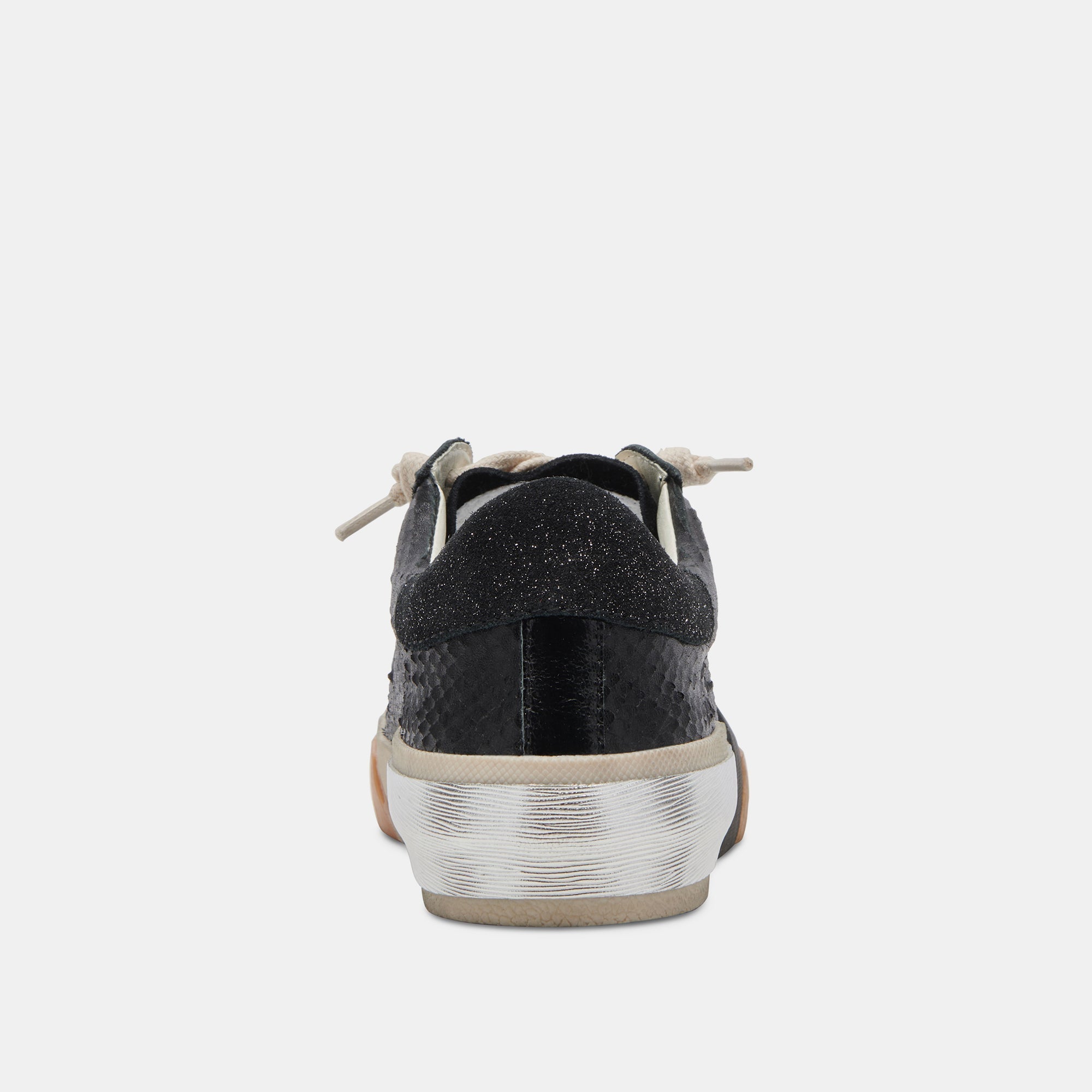 ZINA WIDE SNEAKERS ONYX EMBOSSED LEATHER - re:vita