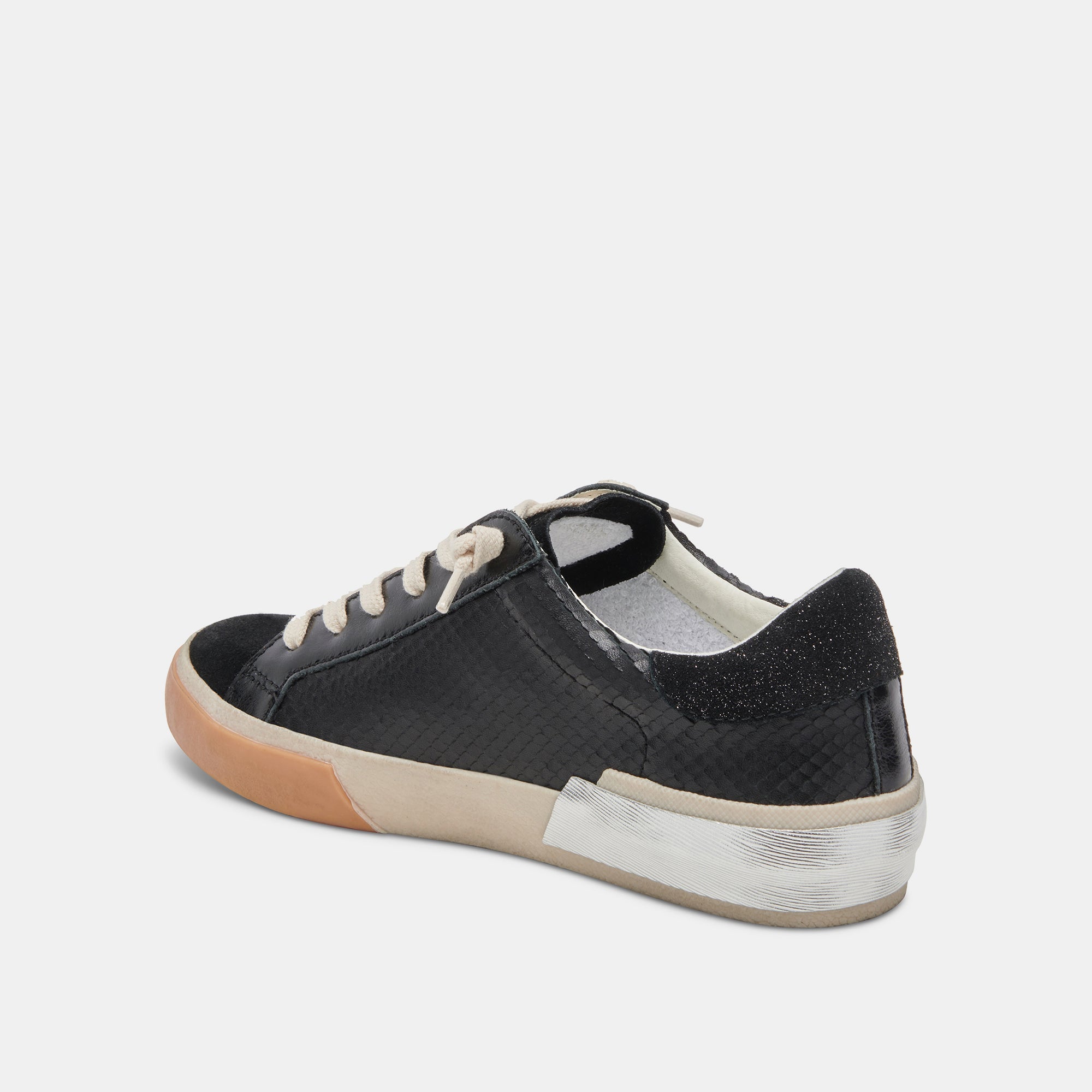 ZINA SNEAKERS ONYX EMBOSSED LEATHER - re:vita