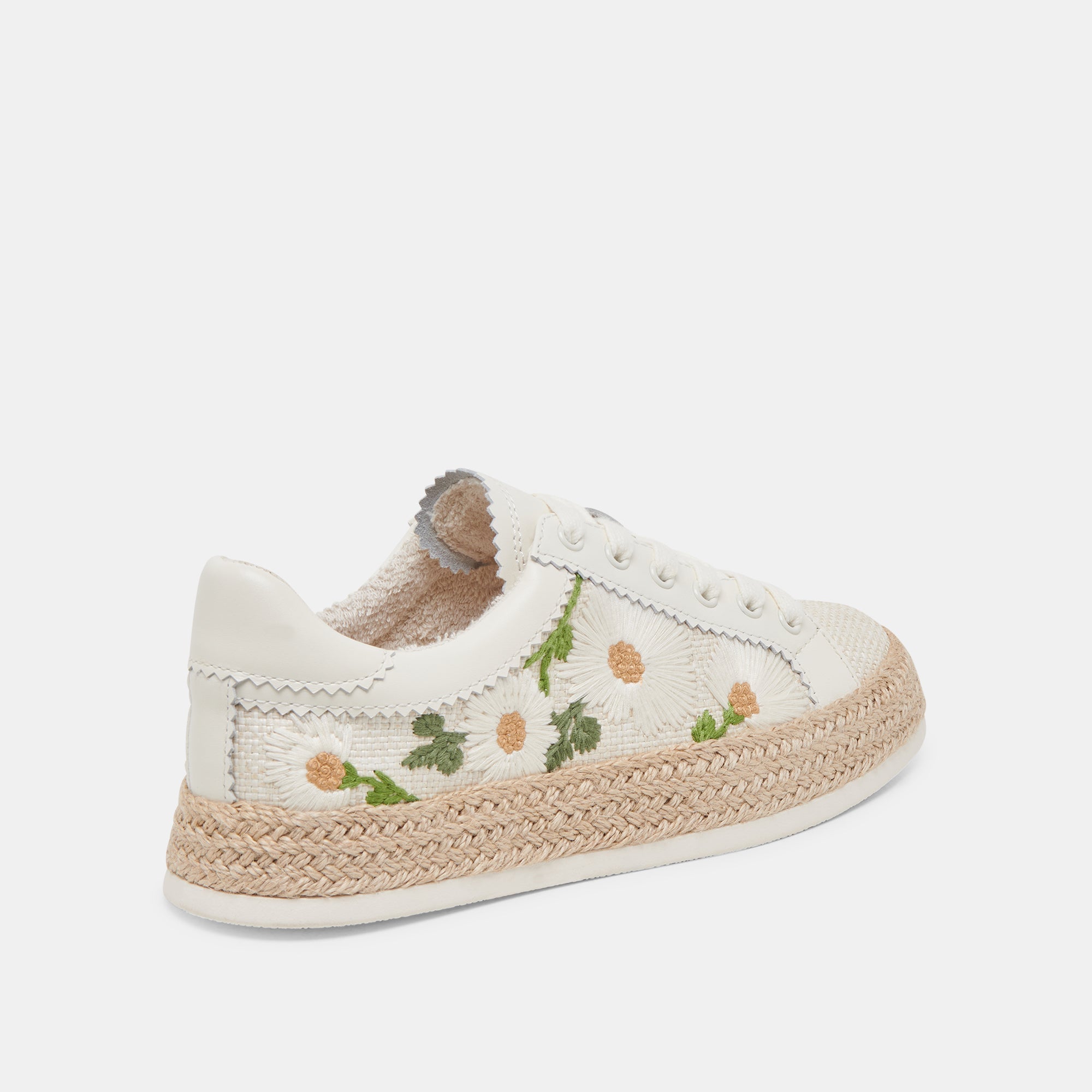 AZALIA SNEAKERS WHITE FLORAL RAFFIA - re:vita