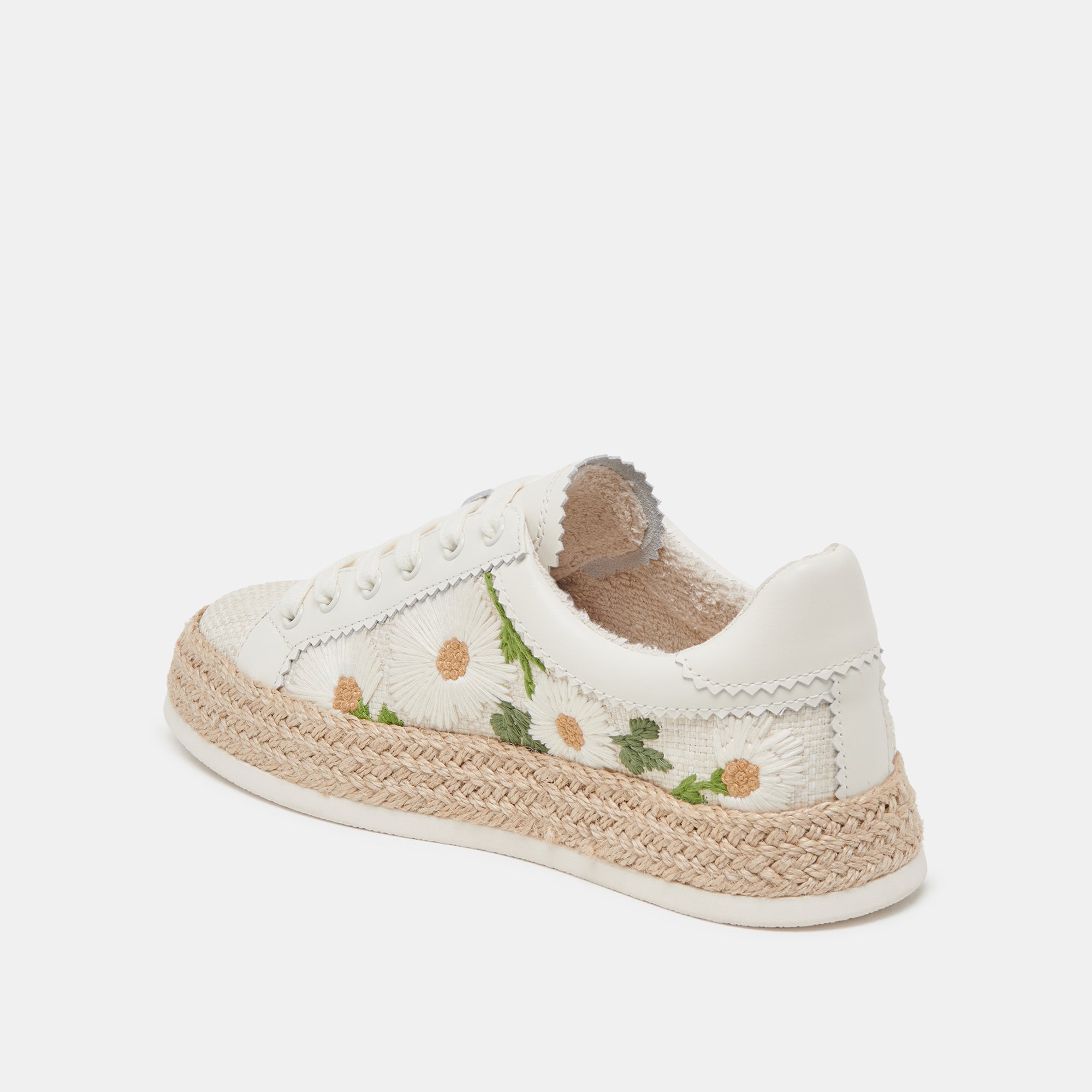AZALIA SNEAKERS WHITE FLORAL RAFFIA - re:vita