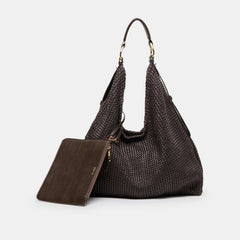 MIRIEL TOTE CHOCOLATE RAFFIA