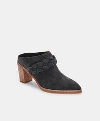 SERLA WIDE MULES ANTHRACITE SUEDE - re:vita