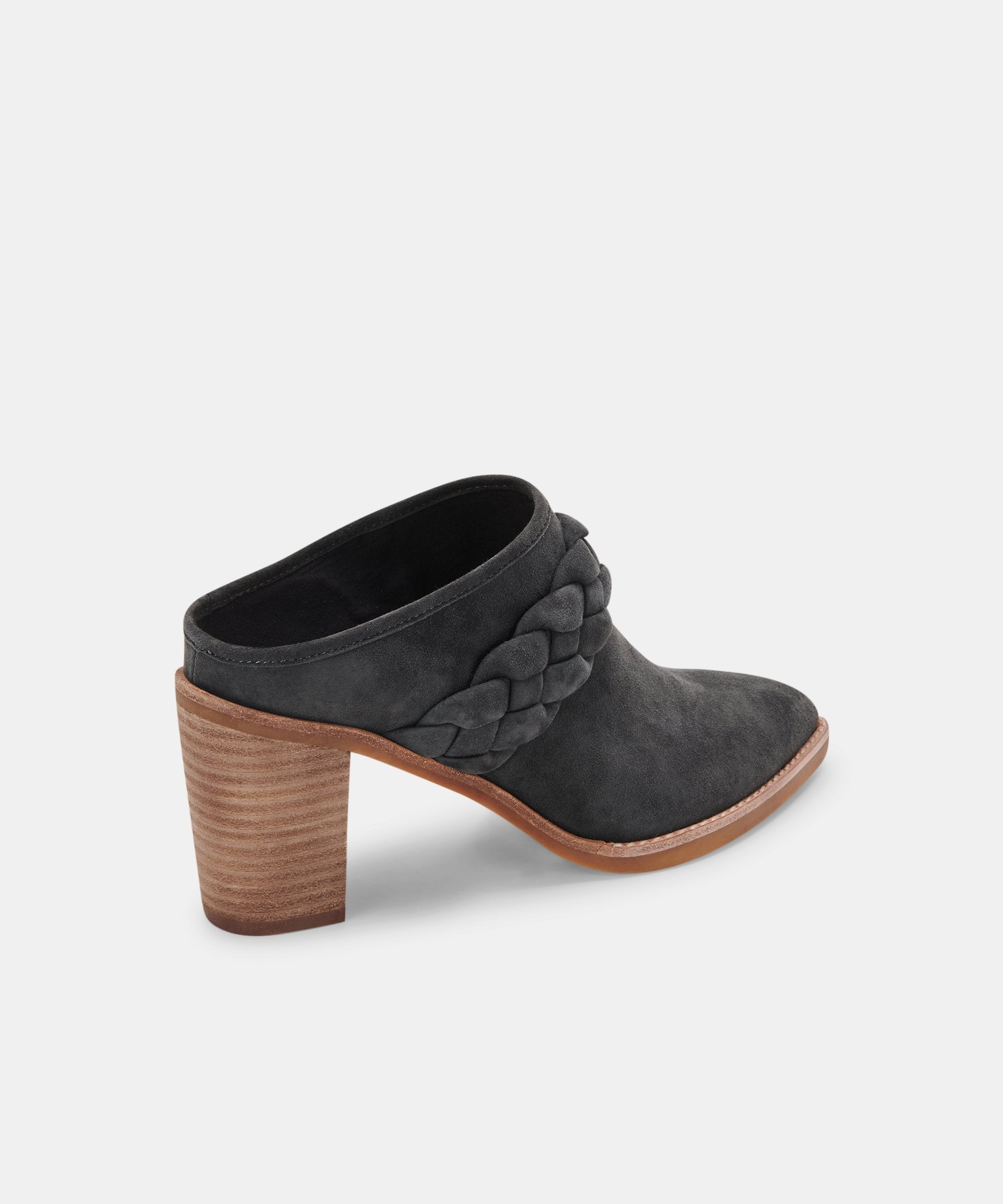 SERLA WIDE MULES ANTHRACITE SUEDE - re:vita