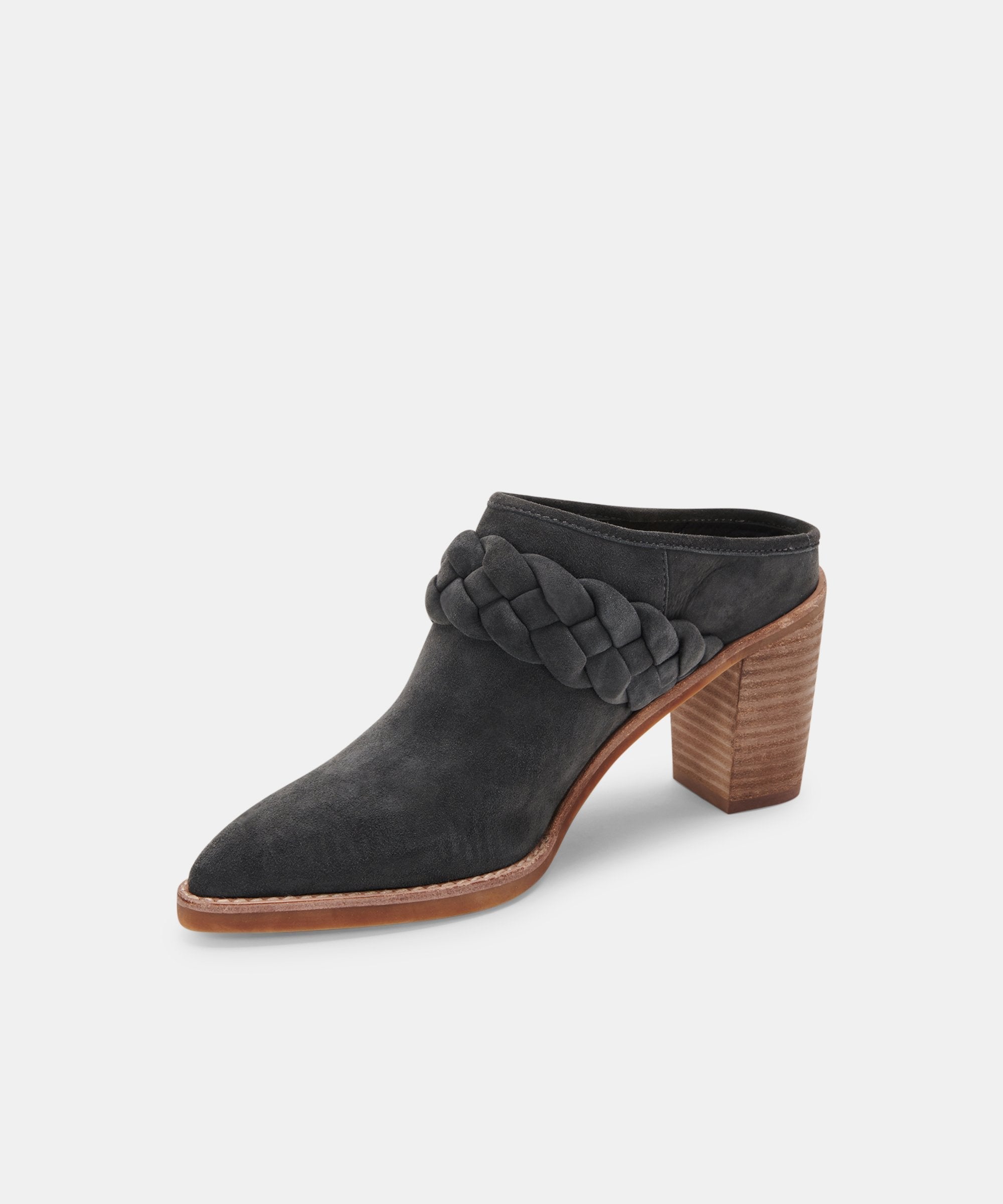 SERLA WIDE MULES ANTHRACITE SUEDE - re:vita