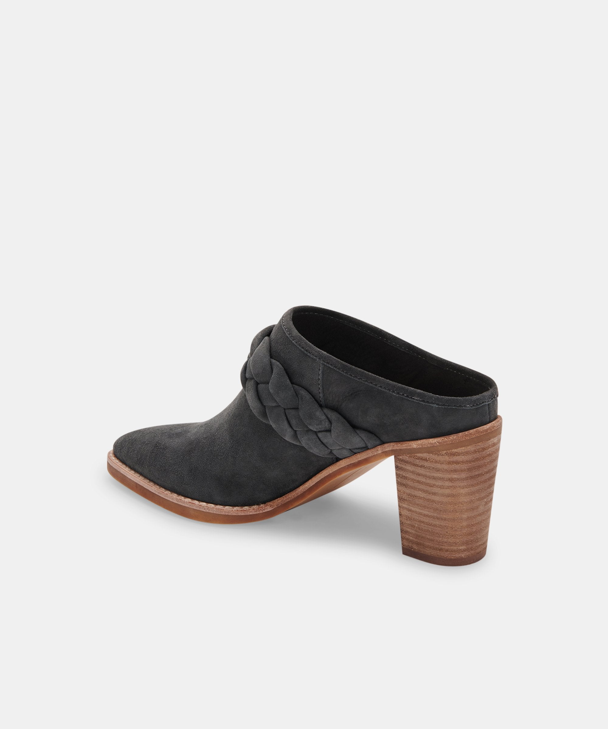 SERLA WIDE MULES ANTHRACITE SUEDE - re:vita