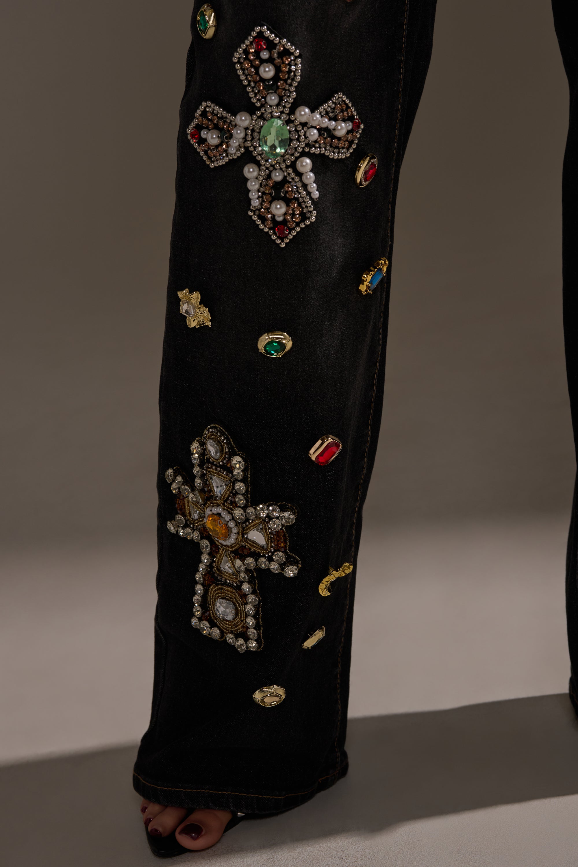 FEELING EXTRA BLESSED EMBELLISHED DENIM