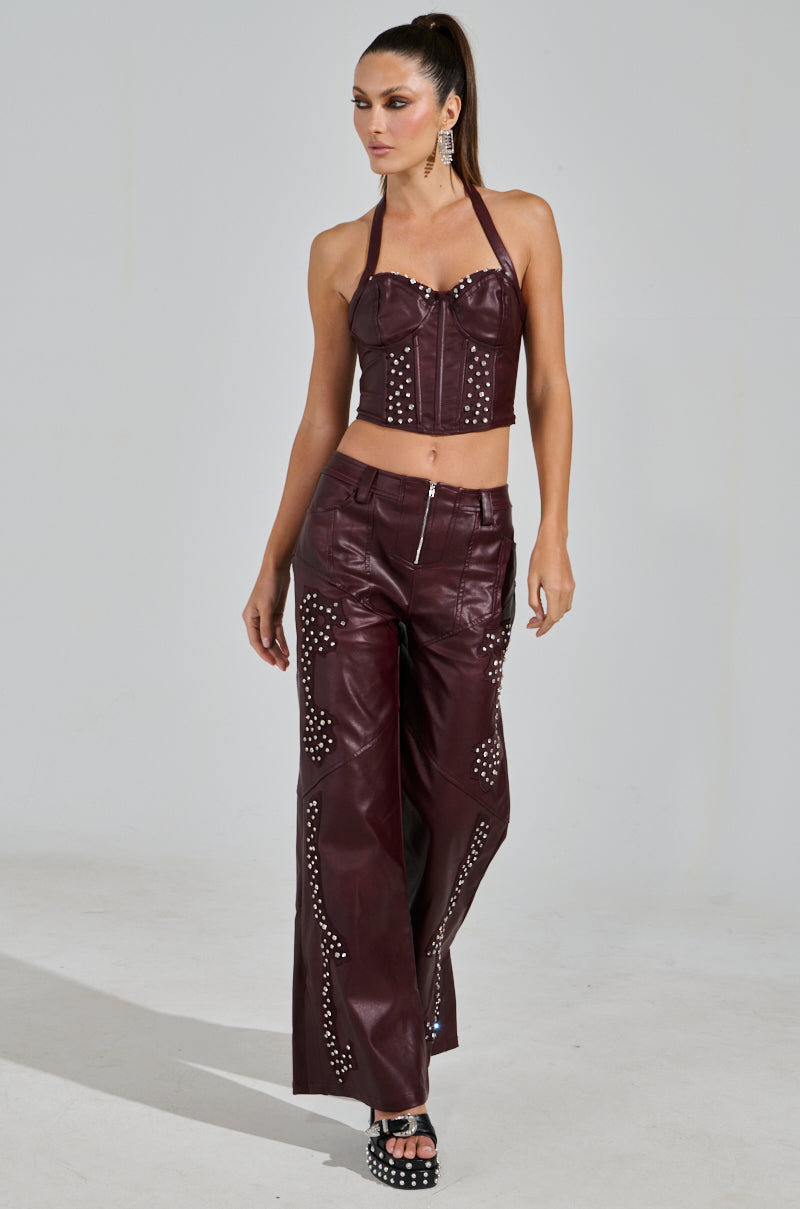 TEMPTATION'S BEST FRIEND CORSET IN BURGUNDY