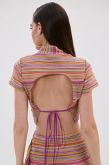 MORNING SHINE CROCHET SHORT SLEEVE CROP TOP