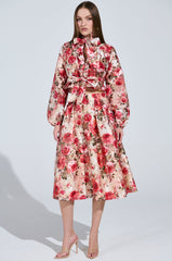 DANCE WITH ME FLORAL MIDI SKIRT