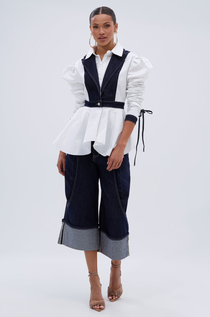 I ADORE YOU BUTTON DOWN BLOUSE