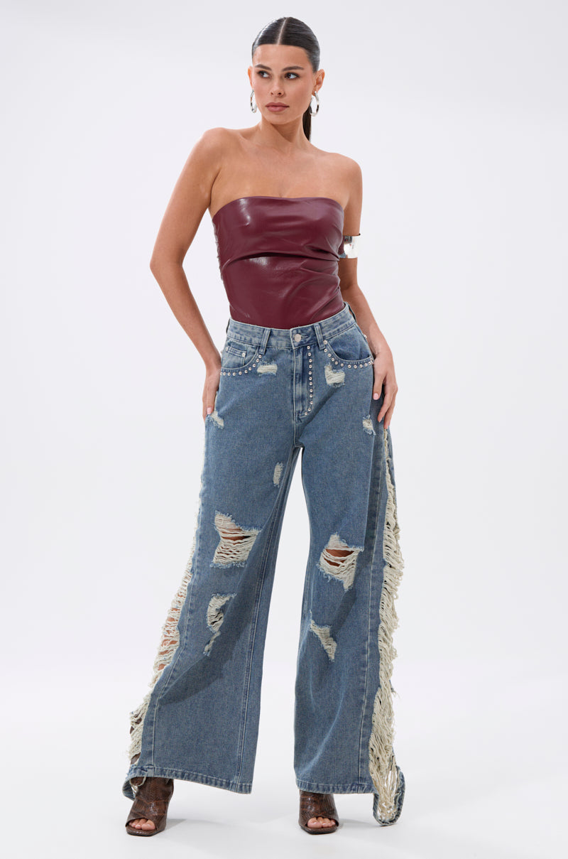 LUSH LIFE FAUX LEATHER BODYSUIT