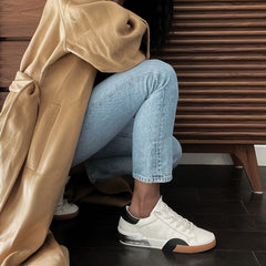 ZINA SNEAKERS WHITE BLACK LEATHER - re:vita