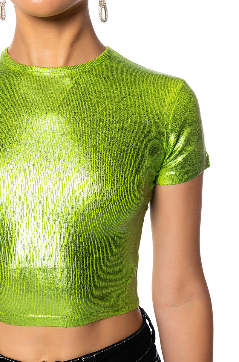 ARIES METALLIC RIB SHORT SLEEVE T SHIRT