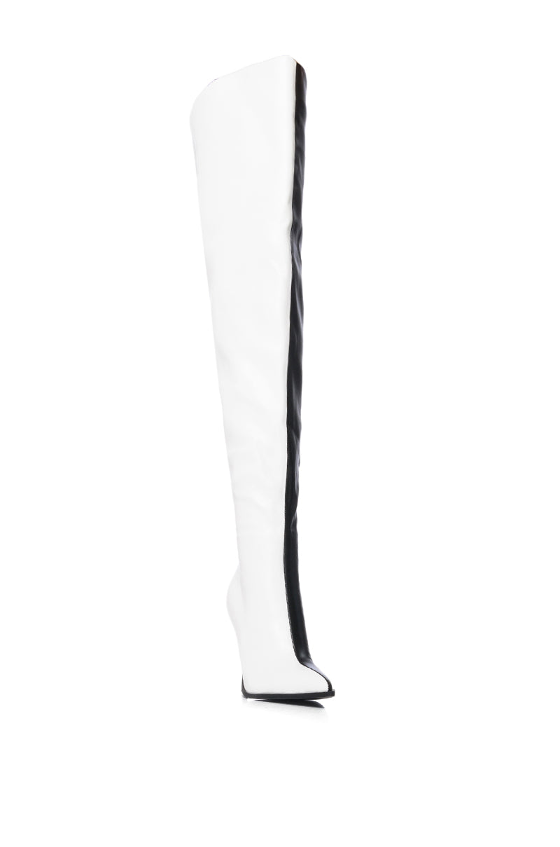 AZALEA WANG NEAPOLITAN BLACK AND WHITE TWO TONED BOOT