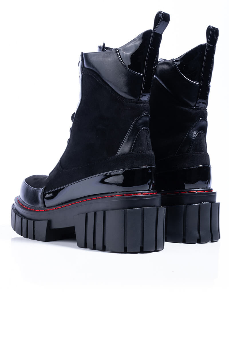 AZALEA WANG YOU'RE NEVER ALONE FLATFORM BOOTIE IN BLACK