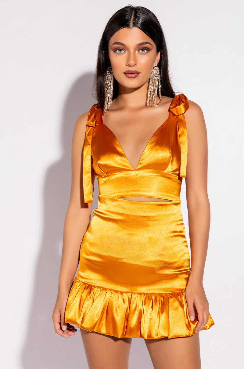 GOLDEN HOUR BUBBLE MINI SKIRT