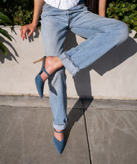 KANIKA HEELS BLUE DENIM - re:vita