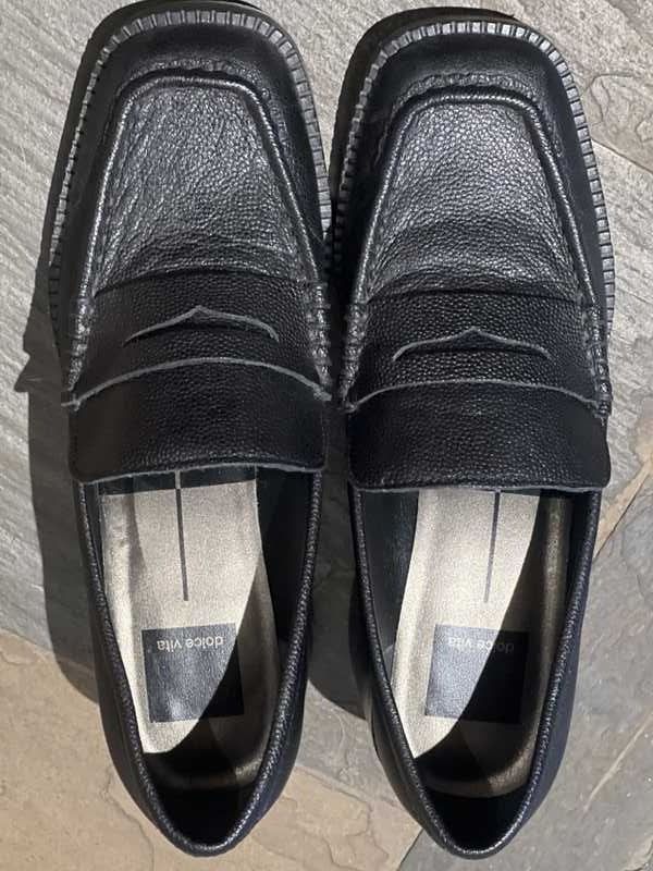 TALIE LOAFERS ONYX EMBOSSED LEATHER - re:vita