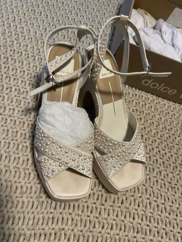 WESSI PEARL HEELS VANILLA PEARLS - re:vita