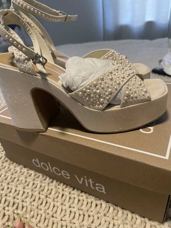 WESSI PEARL HEELS VANILLA PEARLS - re:vita