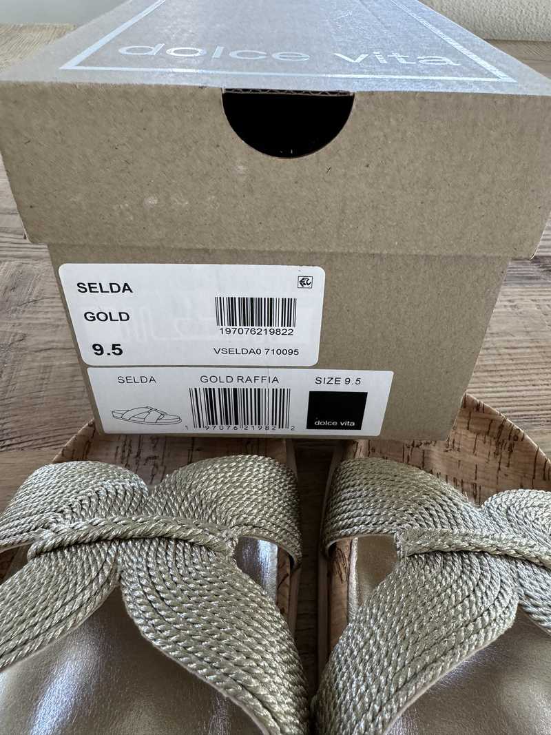 SELDA SANDALS GOLD RAFFIA - re:vita