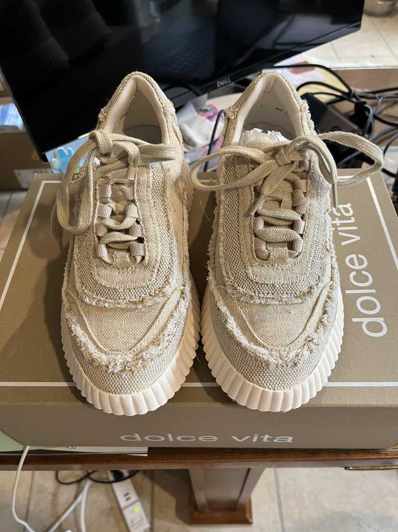 DOLEN FRAY SNEAKERS SAND CANVAS - re:vita