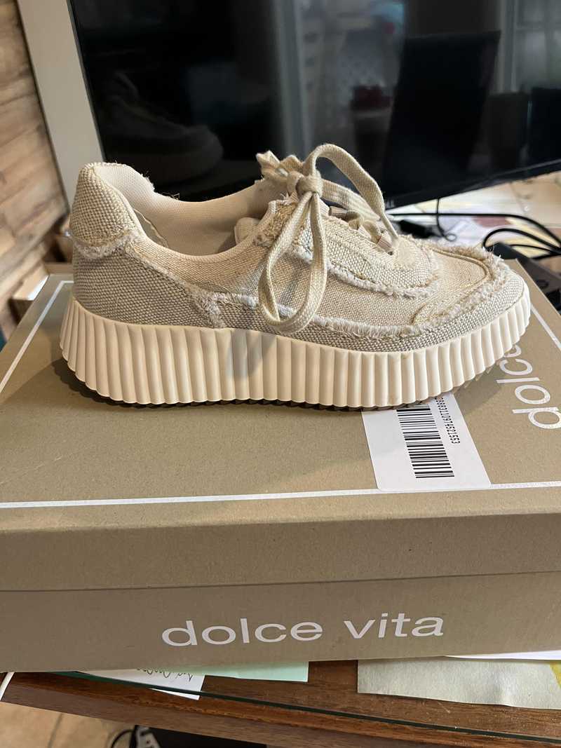 DOLEN FRAY SNEAKERS SAND CANVAS - re:vita