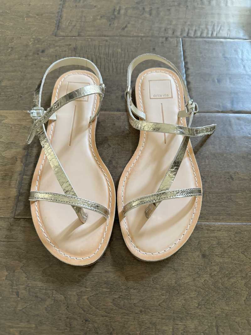 WANDRE SANDALS GOLD DISTRESSED LEATHER - re:vita