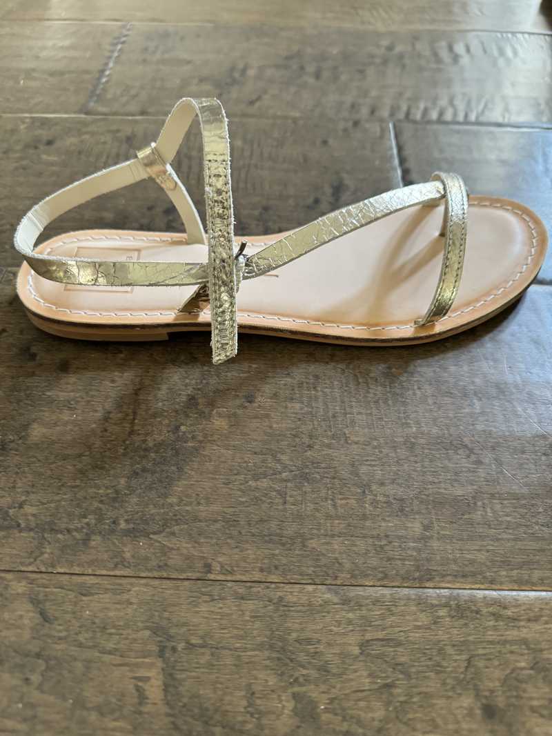 WANDRE SANDALS GOLD DISTRESSED LEATHER - re:vita