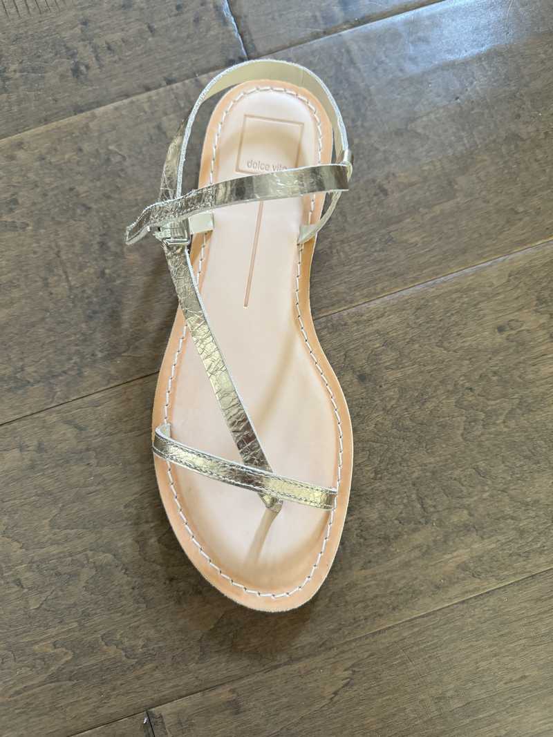 WANDRE SANDALS GOLD DISTRESSED LEATHER - re:vita