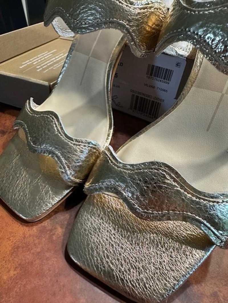 ILVA HEELS GOLD DISTRESSED LEATHER - re:vita