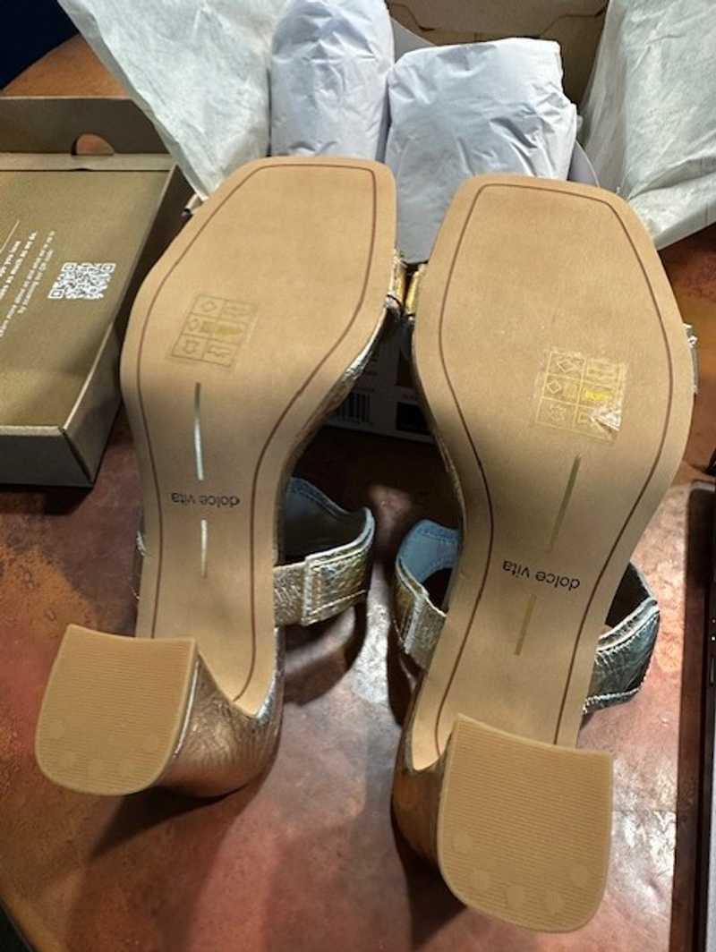 ILVA HEELS GOLD DISTRESSED LEATHER - re:vita