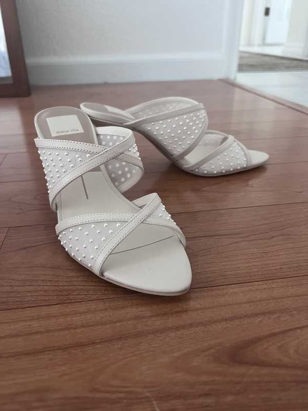MANDEL PEARL HEELS IVORY MESH - re:vita