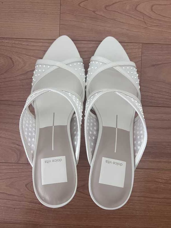 MANDEL PEARL HEELS IVORY MESH - re:vita