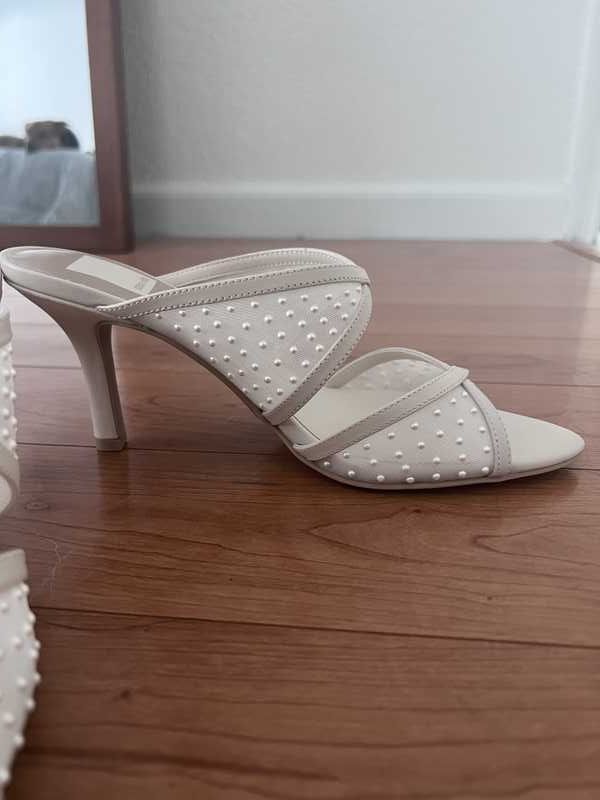 MANDEL PEARL HEELS IVORY MESH - re:vita