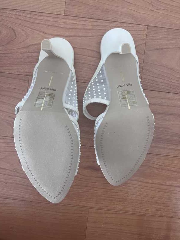 MANDEL PEARL HEELS IVORY MESH - re:vita