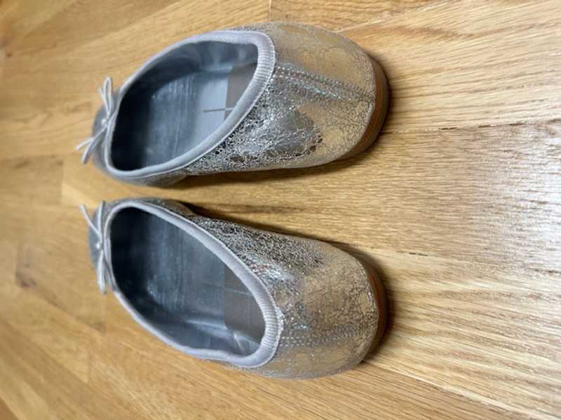ANISA BALLET FLATS SILVER DISTRESSED LEATHER - re:vita