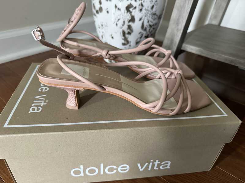 BEV HEELS ROSE LEATHER - re:vita