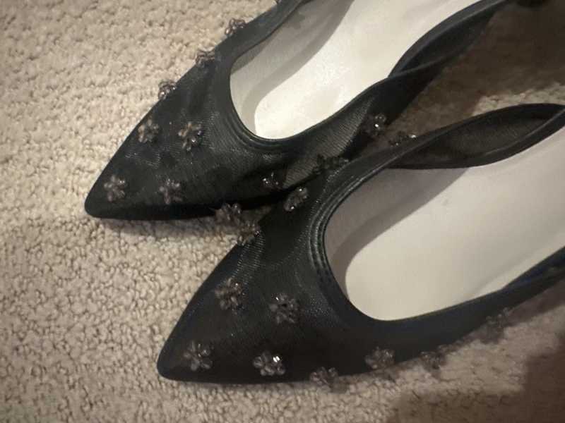 CLAIRE HEELS BLACK MESH - re:vita