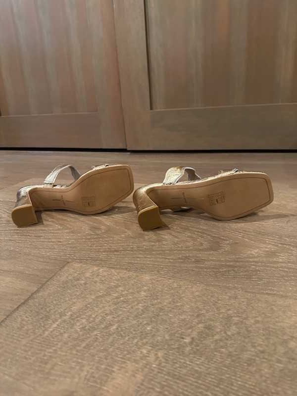 ILVA HEELS GOLD DISTRESSED LEATHER - re:vita