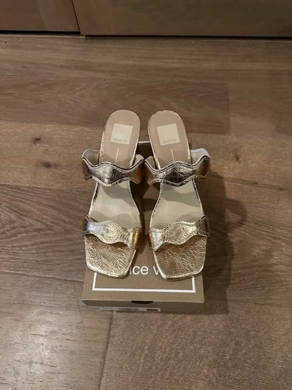 ILVA HEELS GOLD DISTRESSED LEATHER - re:vita