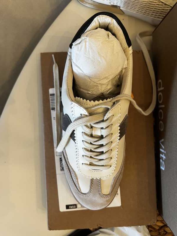NOTICE WIDE SNEAKERS WHITE GREY LEATHER - re:vita