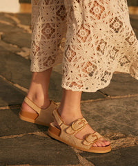 STARLA SANDALS TAN MULTI WOVEN - re:vita