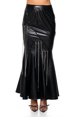 FRONT ROW EMBELLISHED MAXI SKIRT