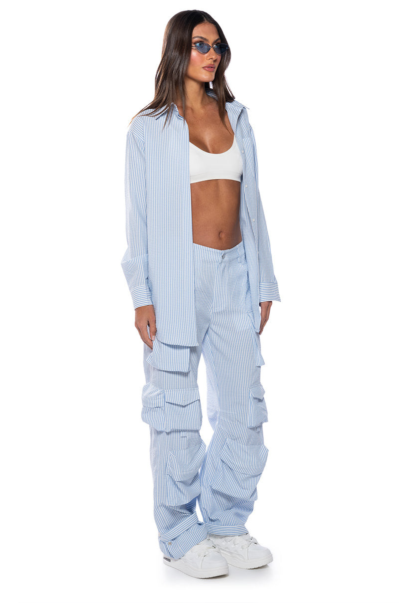 TOTO SEERSUCKER CARGO PANT